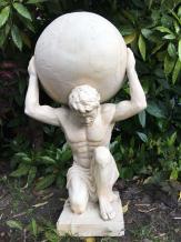 Statue von Atlas - 70 cm - Vintage-Look - Polystone